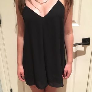 Black spaghetti strap chiffon romper